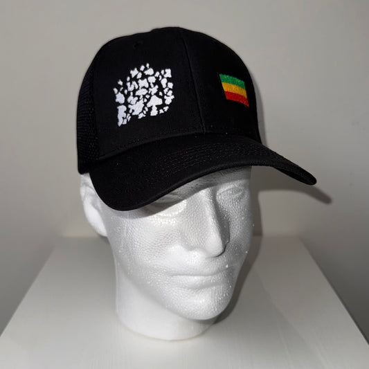 Mesh Cap - Cow Print/Rasta