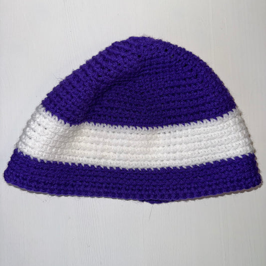 Beanie - white/purp