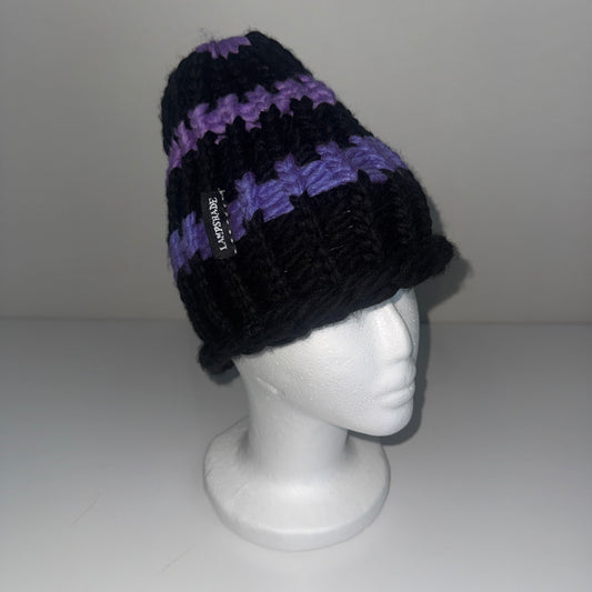 Beanie - Black and purple