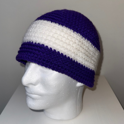 Beanie - white/purp